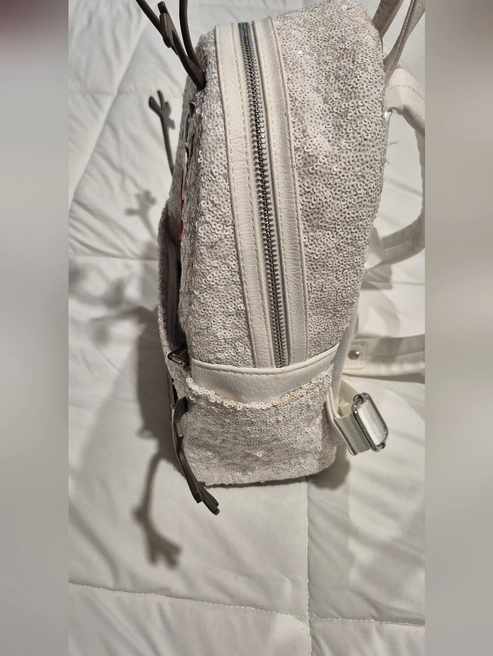 Loungefly Disney Olaf Sequin Mini Backpack - White